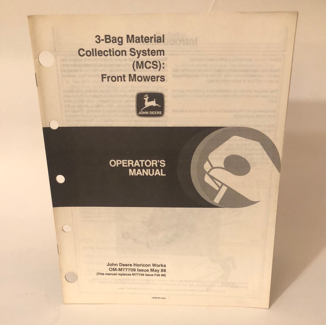 John Deere - 3 Bag Material Collection System (MCS) Operator’s Manual