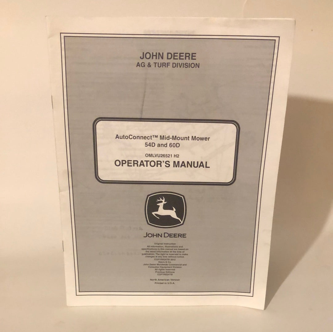 John Deere - AutoConnect Mid-Mount Mower 54D & 60D OMLVU26521H2 Operator’s Manual