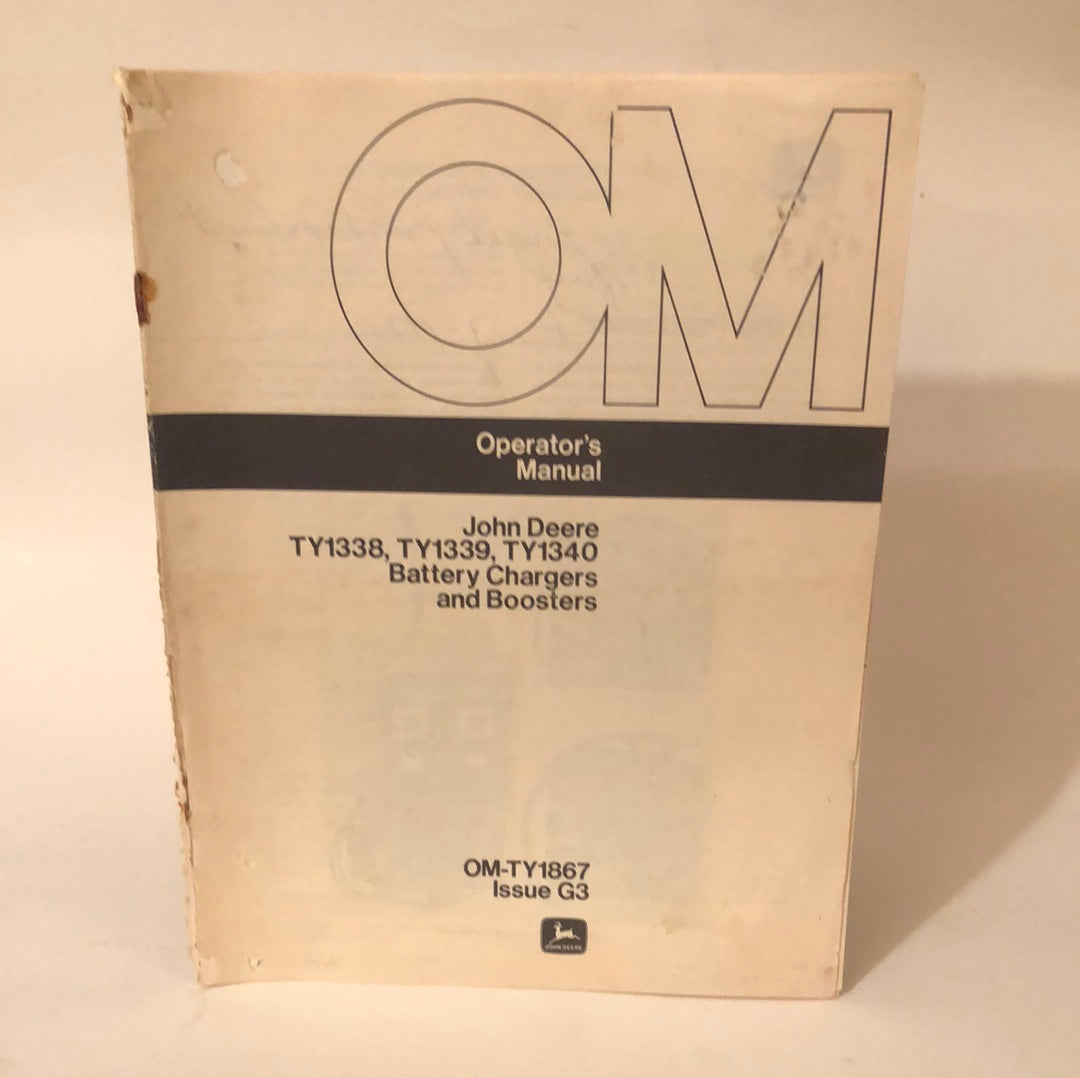 John Deere - TY1338, TY1339 & TY1340 Battery Chargers & Boosters OMTY1867 G3 Operator’s Manual