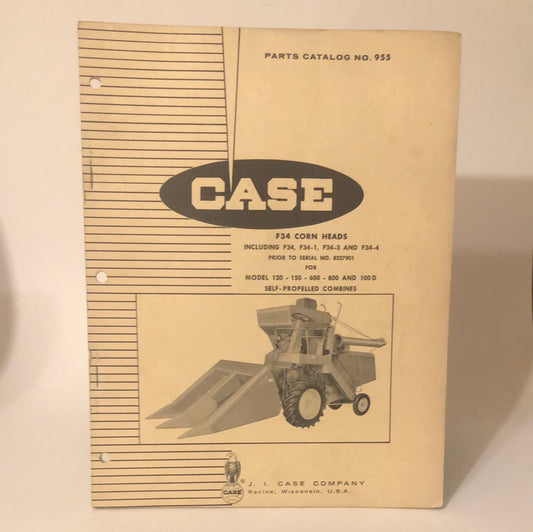 Case F34 Corn Heads for Model 120 - 150 - 600 - 800 & 100 D Self-Propelled Combines _ Parts Catalog