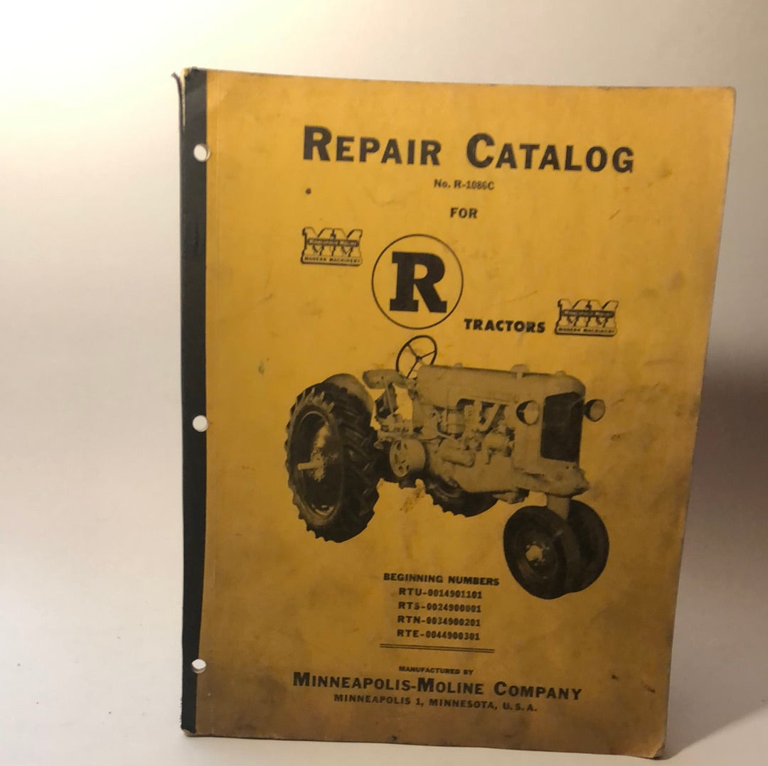 Minneapolis Moline R Tractor Repair Catalog Carmichael's Garage
