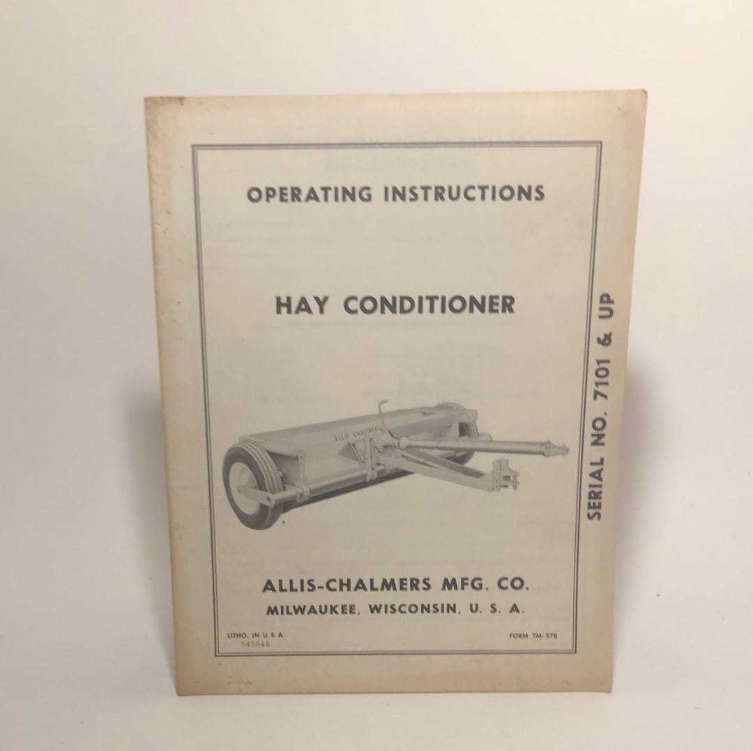 Allis-Chalmers Hay Conditioner _ operating instructions