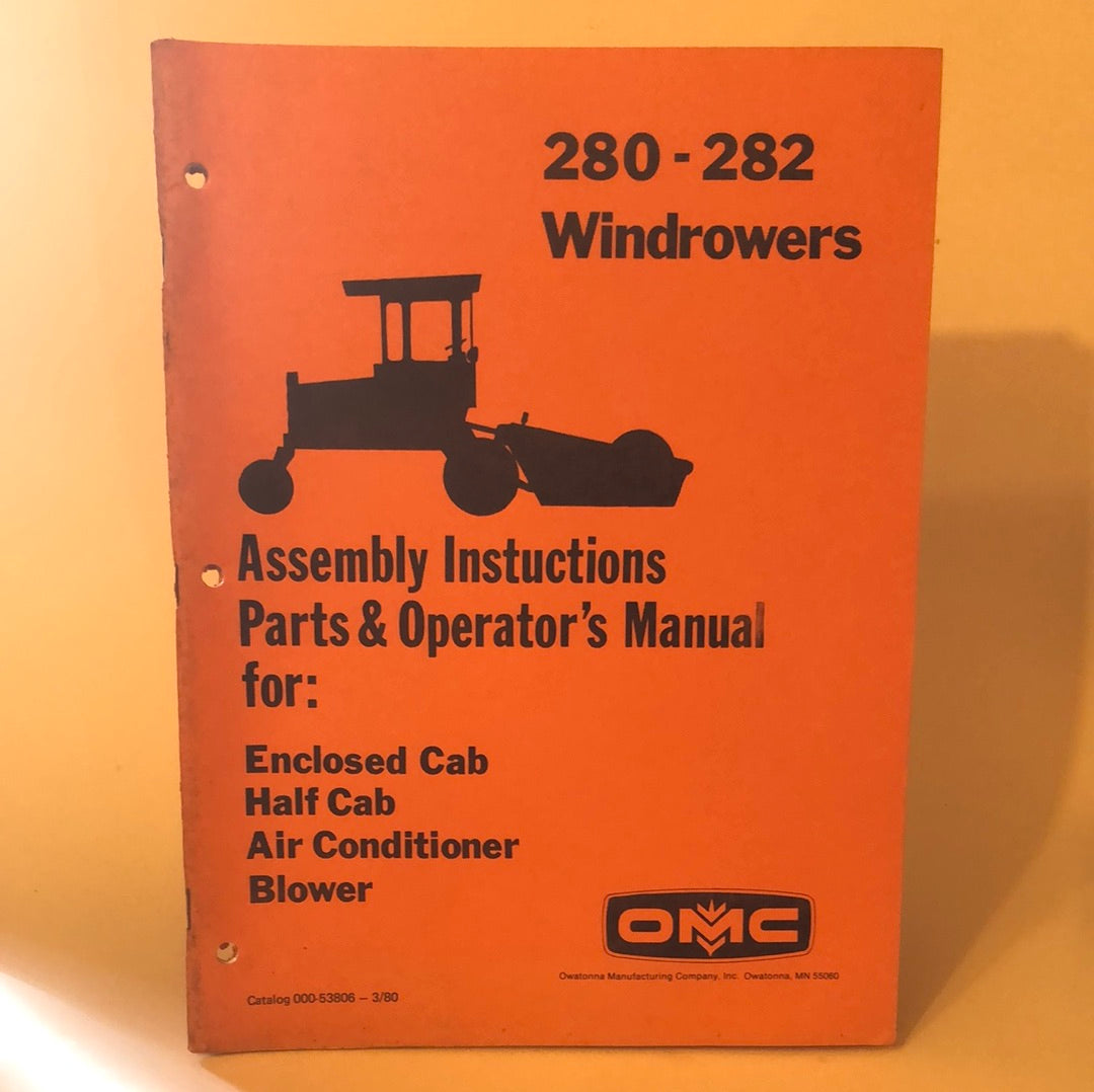 OMC - 280-282 Windrowers  - Assembly Instructions, Parts & Operator's Manual