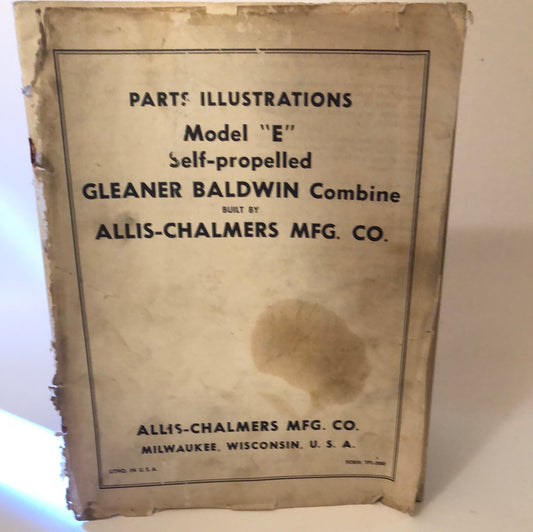 Allis-Chalmers Model E Self-propelled Gleaner Baldwin Combine_ Parts Illustrations