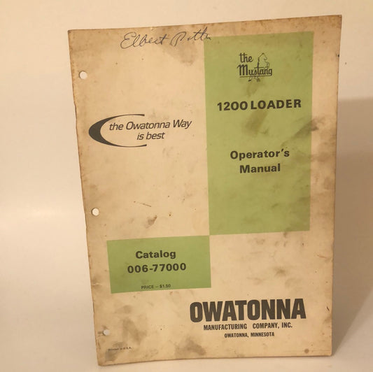 OMC 1200 Loader - Operator's Manual