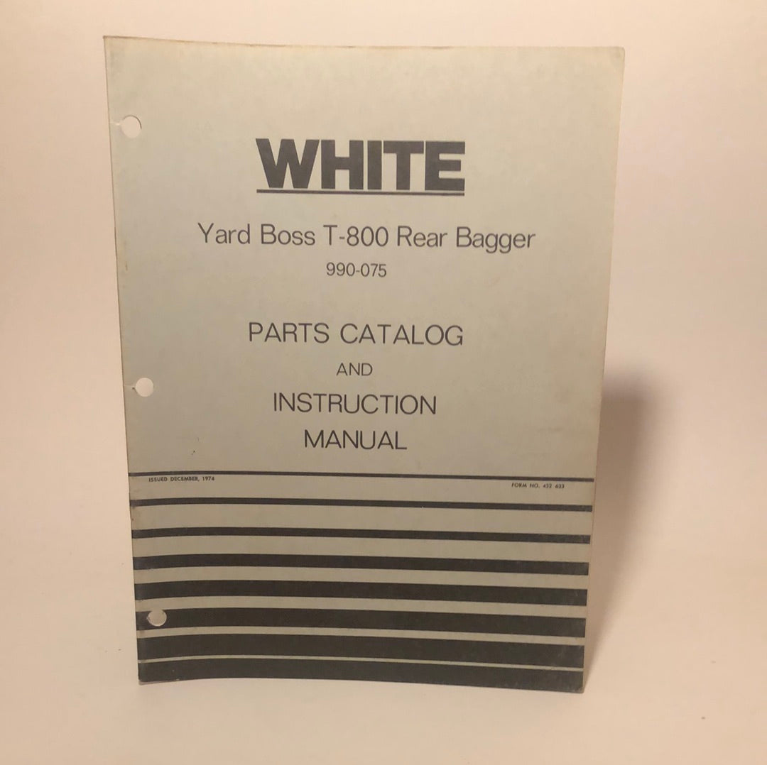 White Boss T-800 Rear Bagger Parts catalog & Instruction manual