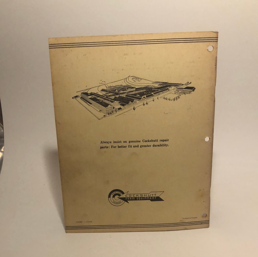 Cockshutt “50” Diesel Tractor gasoline parts list