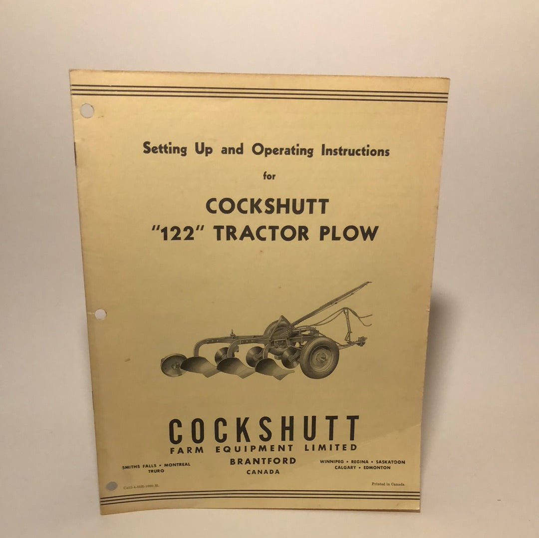 Cockshutt Setting Up & Operating Instructions 122 Tractor Plow