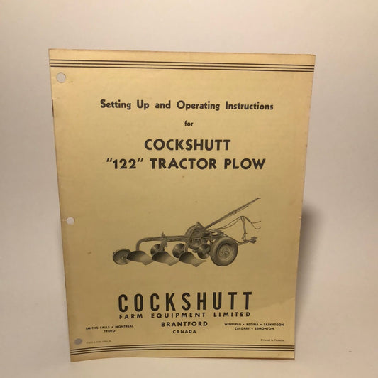 Cockshutt Setting Up & Operating Instructions 122 Tractor Plow