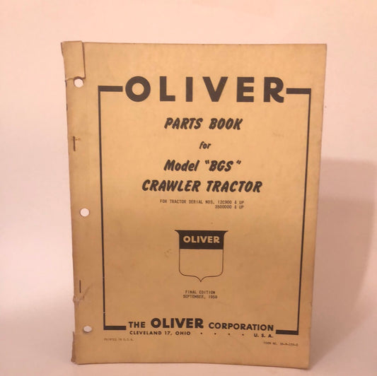 Oliver - Model BGS Crawler Tractor- Parts Book