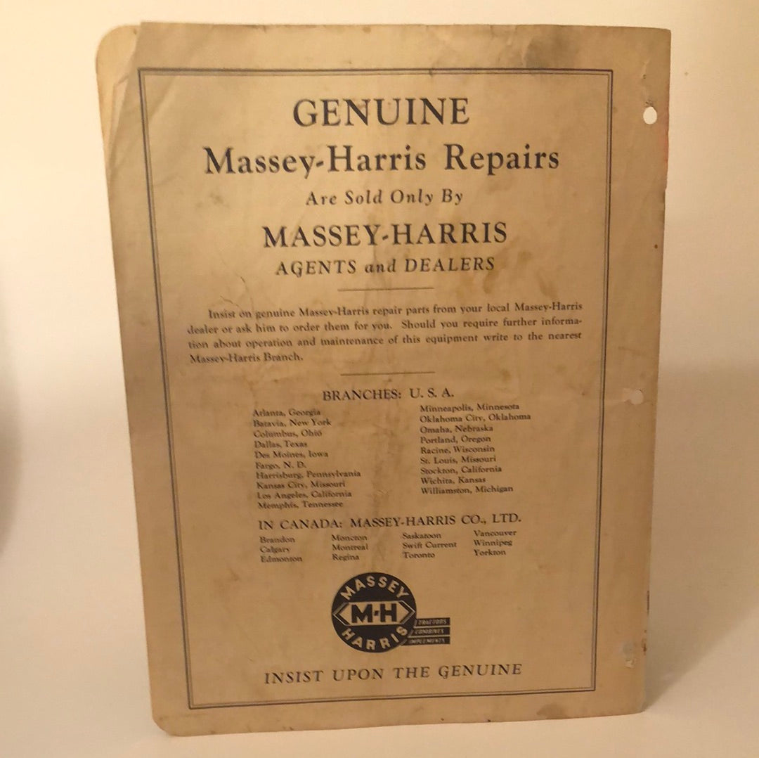 Massey-Harris Pull Behind Hydraulic Cylinder (models 22G, 22K, 30G, 44G & 44K Tractors) - Instructions for Installation & Operation
