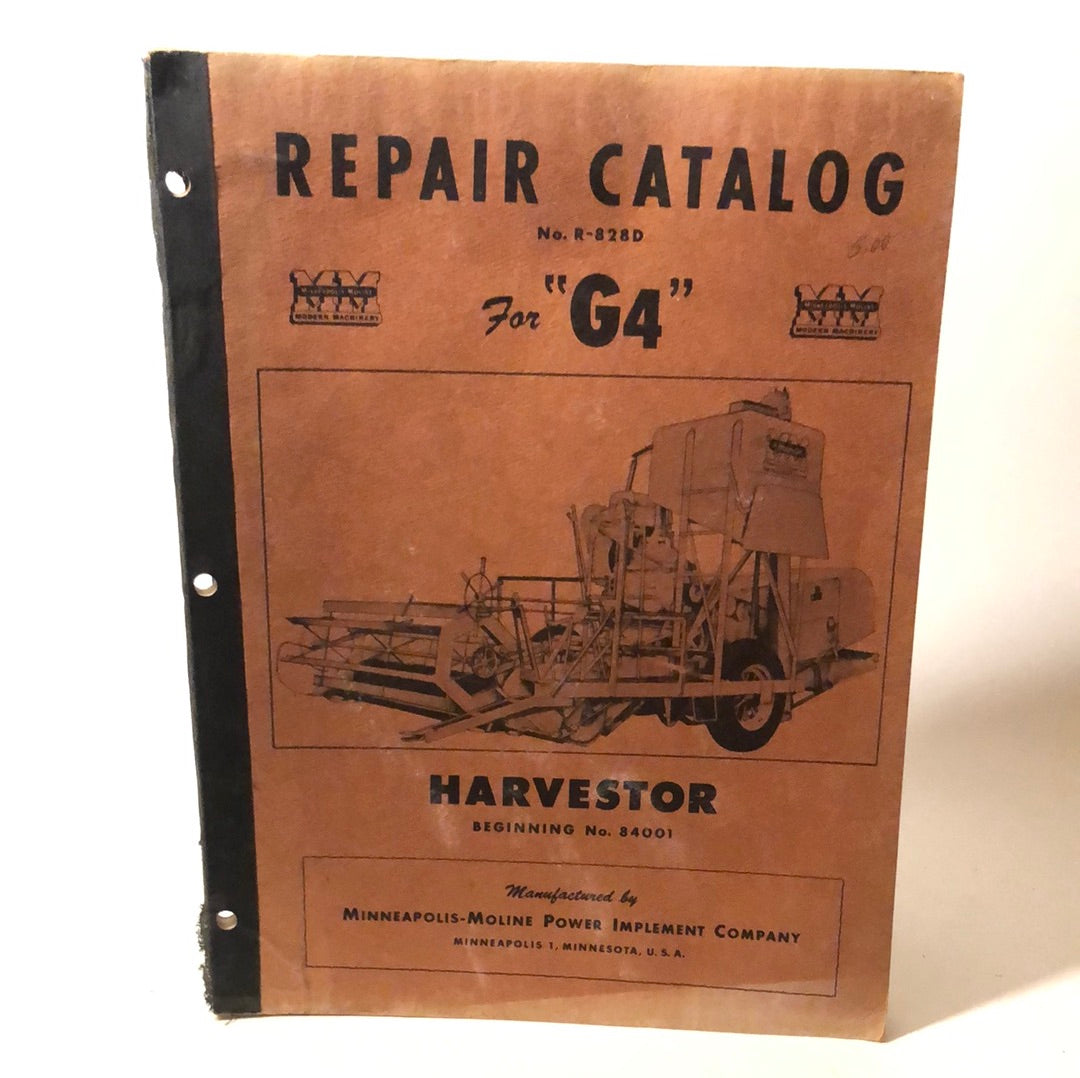 Minneapolis Moline - G4 Harvestor - Repair Catalog