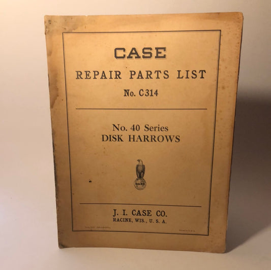 Case - parts list no. C 314 - No 40 Series Disk Harrows