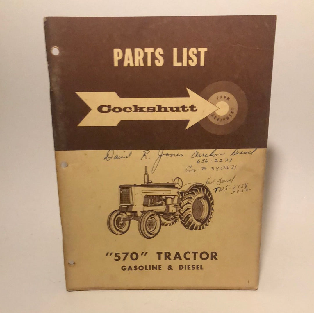 Cockshutt “570” Tractor Gasoline & Diesel parts list