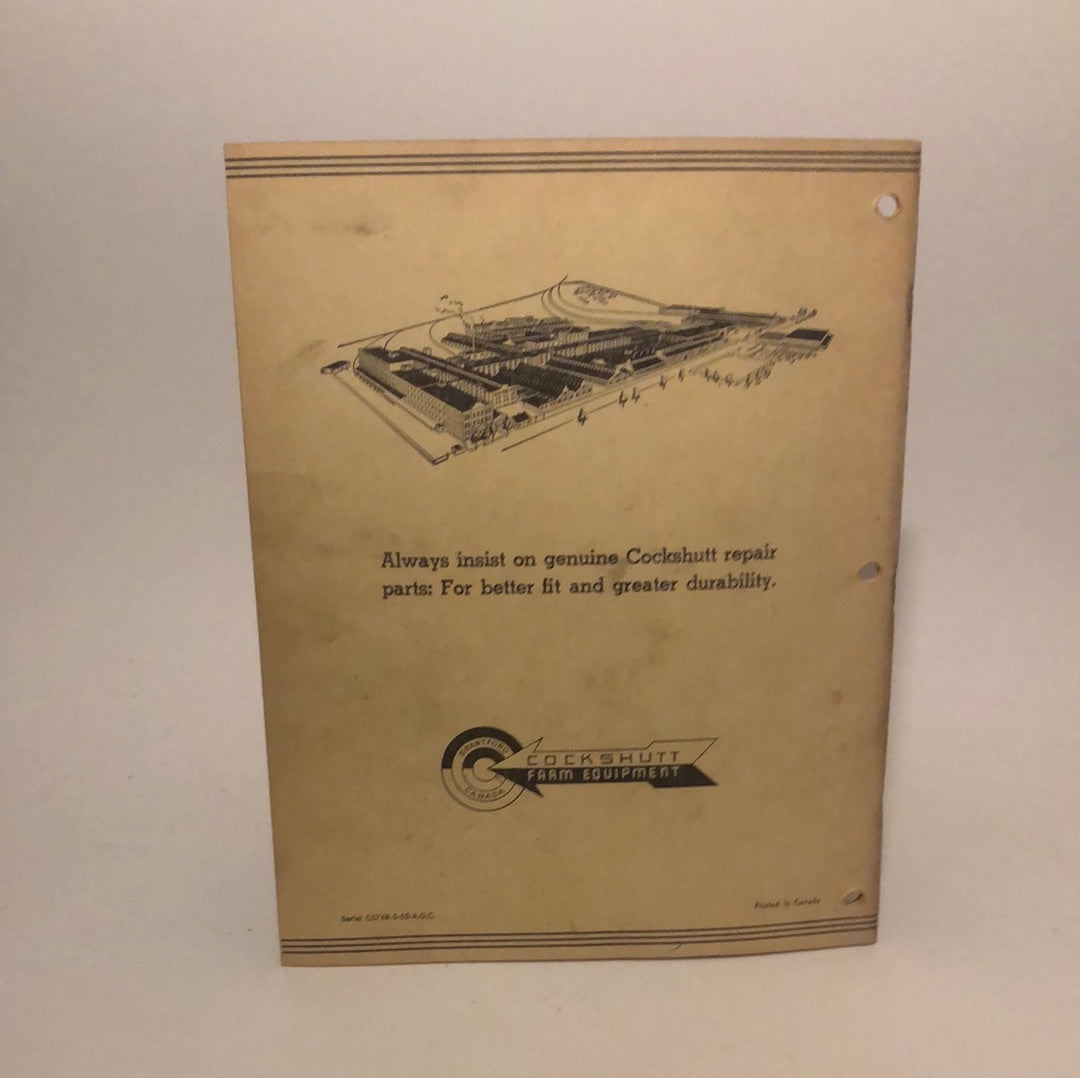 Cockshutt “30” Diesel Tractor parts list