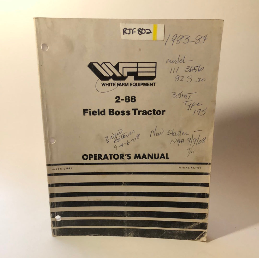 White 2-88 Field Boss Tractor - operator’s manual