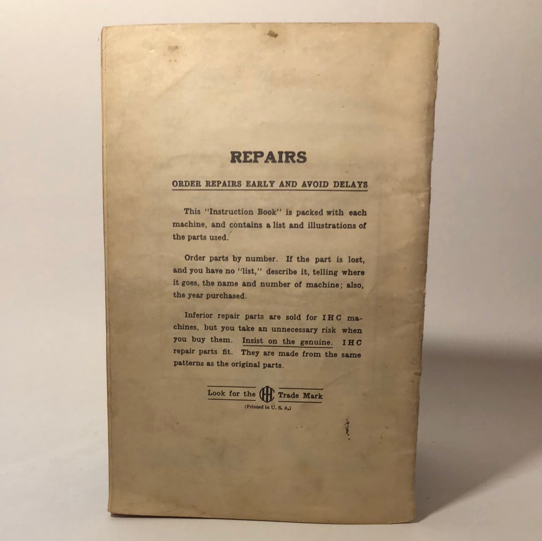 McCormick-Deering Hammer Mill No 1-B Instructions