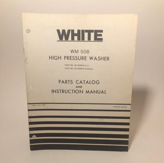 White WM High Pressure Washer Parts catalog & Instruction manual