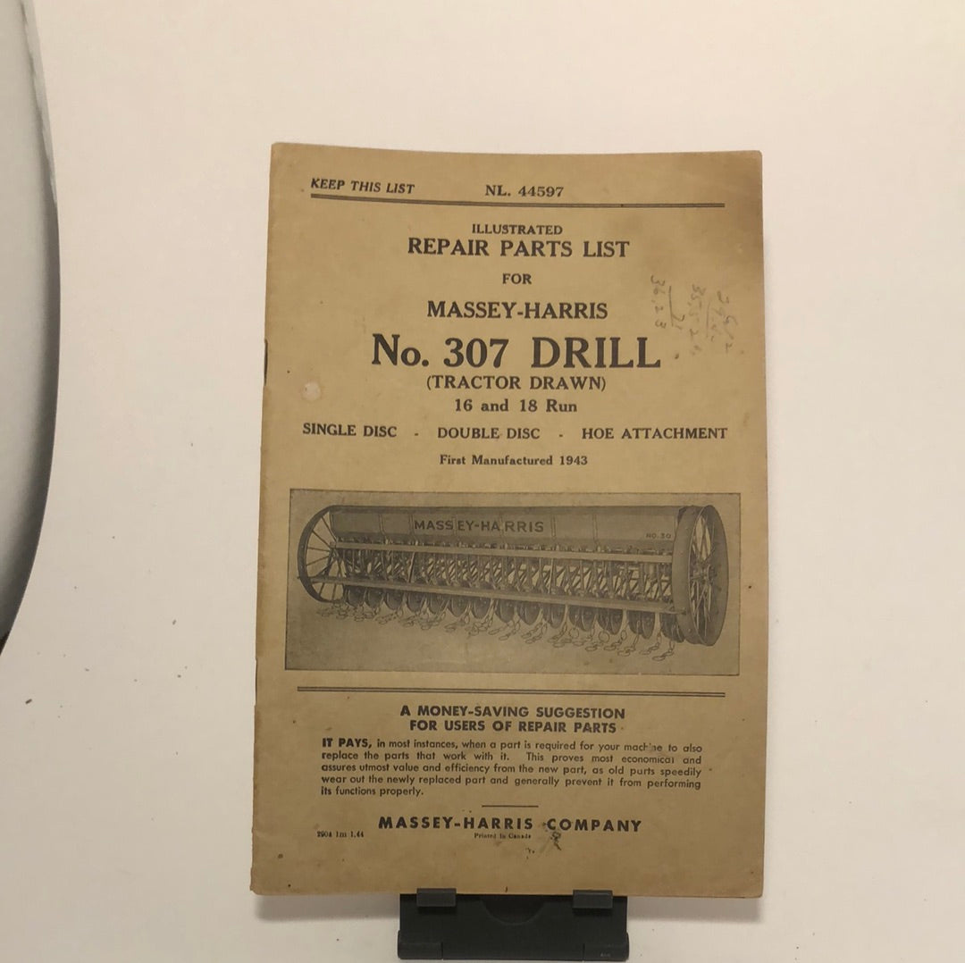 Massey-Harris No 307 Drill (tractor drawn) 16 and 18 Run