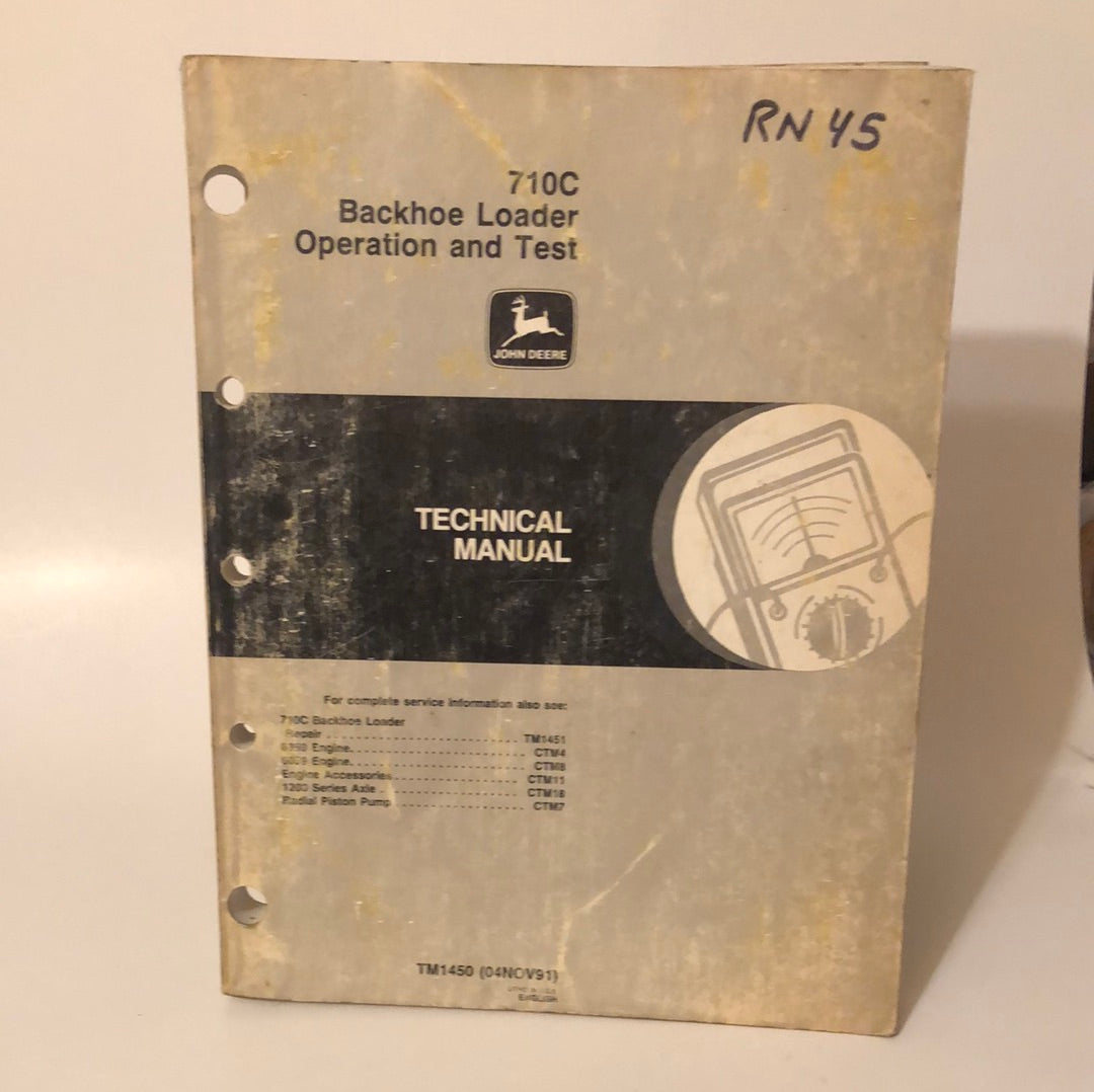 John Deere 710C Backhoe Loader Operation & Test _ Technical Manual