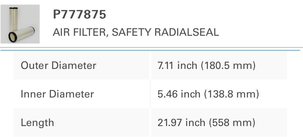 Donaldson P777875 air filter