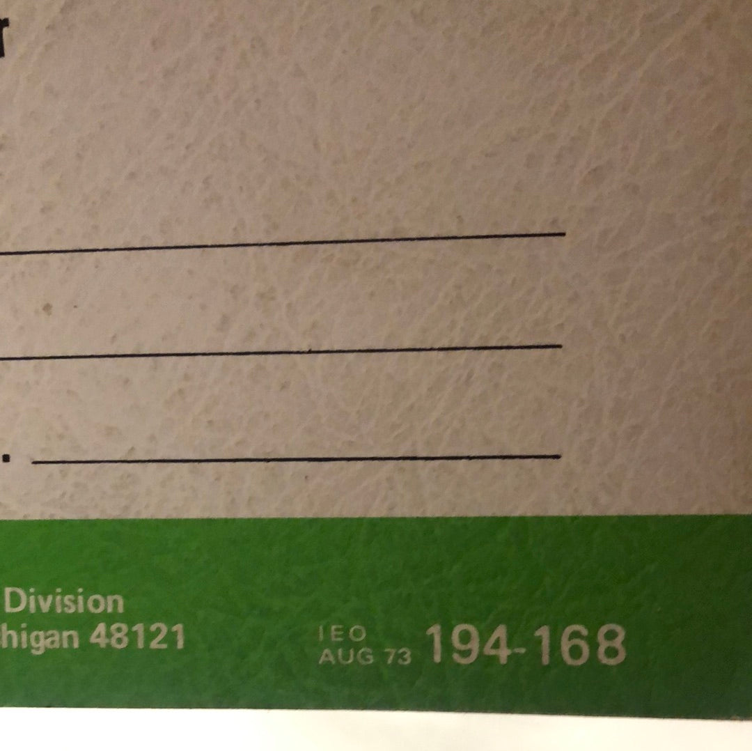 Ford - Maintenance & Operator's Manual Gasoline Engine 104 CID 4 Cylinder