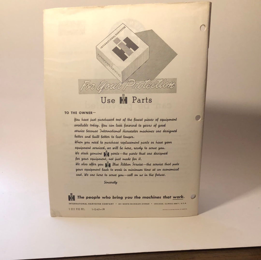 IH McCormick no 449 & 450 Corn Planters - Operator’s Manual