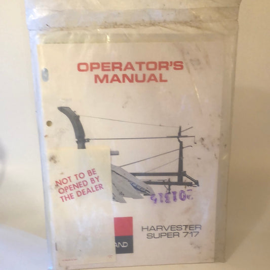 Sperry Rand New Holland Harvester Super 717 - Operator's Manual