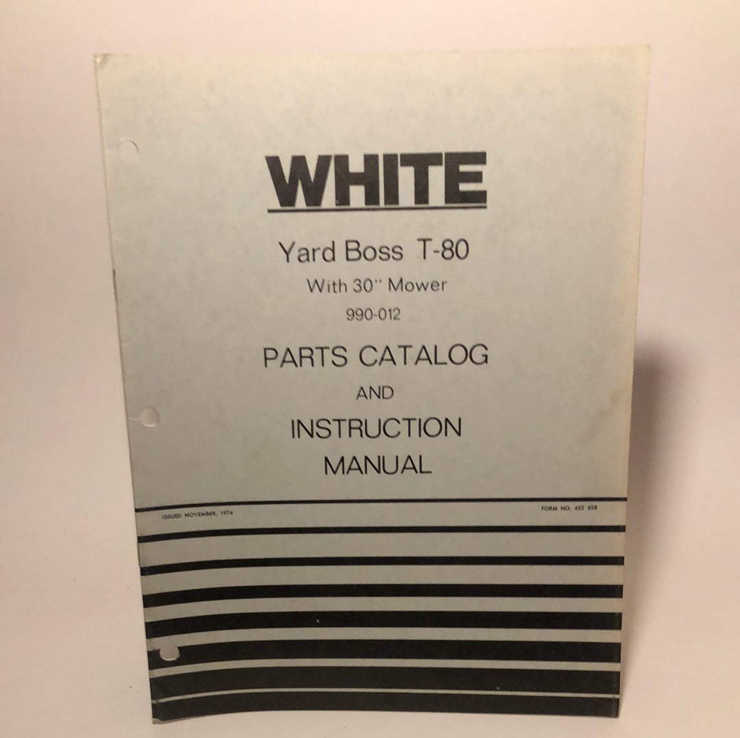 White Lawn Boss with 30” Mower Parts catalog & Instruction manual