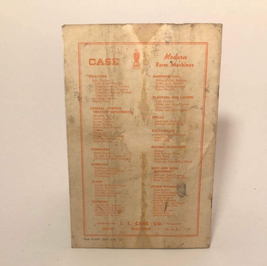 Case Cultivators model H Series two and four row Operator’s Instruction Manual