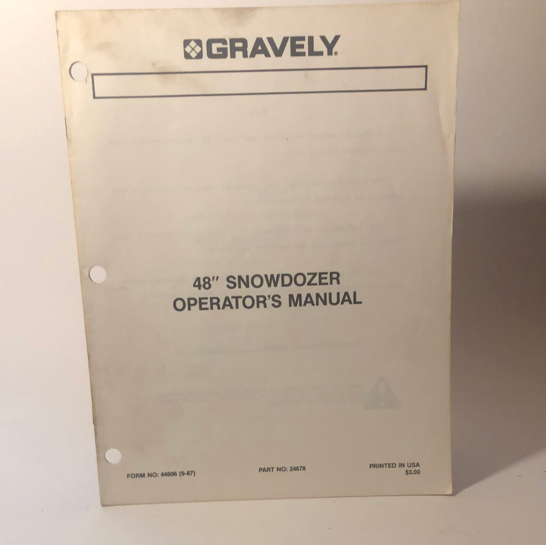 Gravely - Operator’s Manual 48” Snowblower