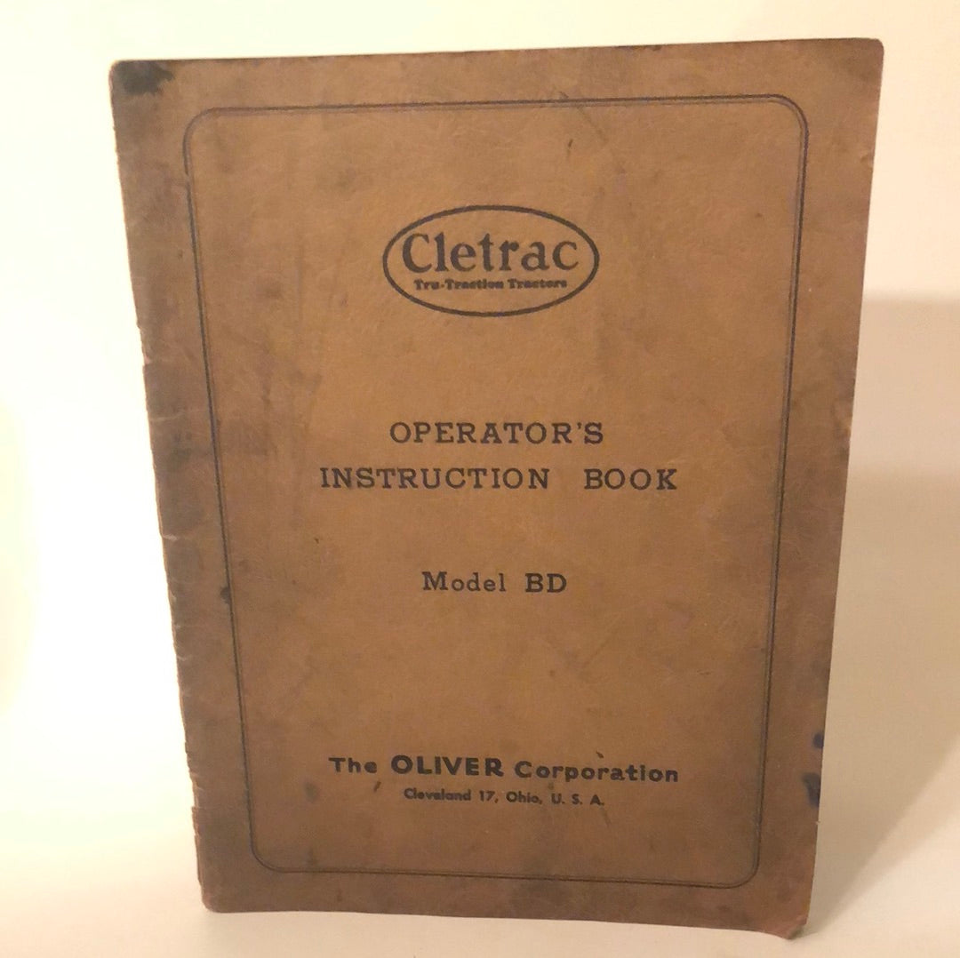 Oliver - Cletrac Model BD - Operator's Instruction Book