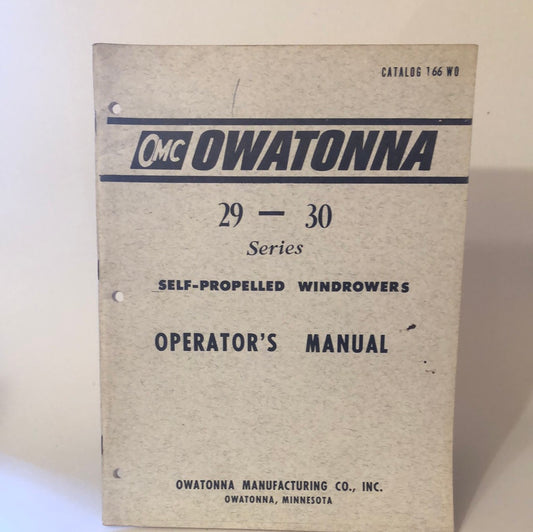 OMC 29-30 Series Self-Propelled Windrower - Operator's Manual