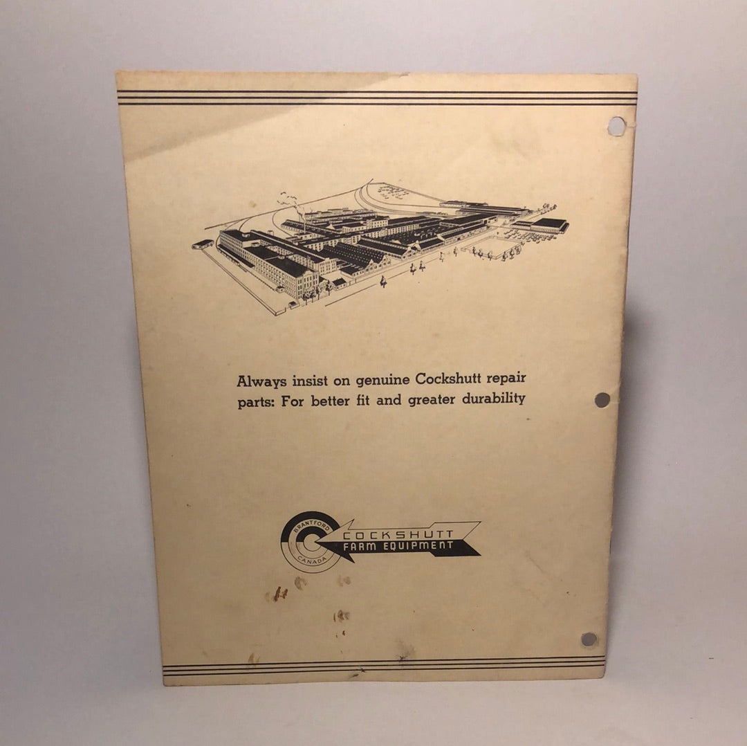 Cockshutt Repair Parts List 1230 Rear Mounted Plow