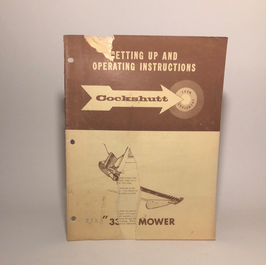 Cockshutt Setting Up & Operating Instructions 332 Mower