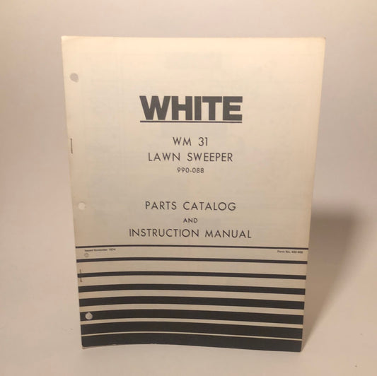 White WM 31 Lawn Sweeper Parts catalog & Instruction manual