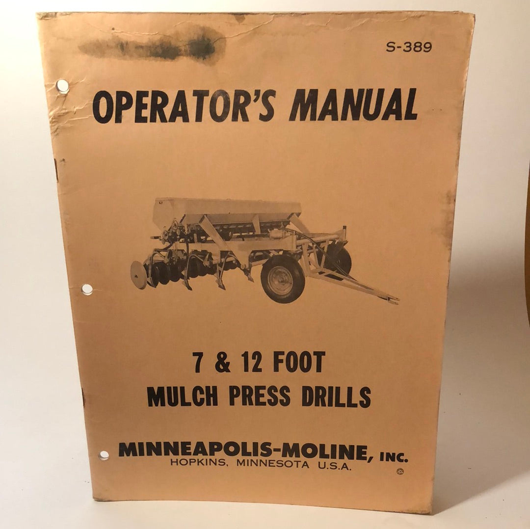 Minneapolis Moline - 7 & 12 Foot Mulch Press Drills