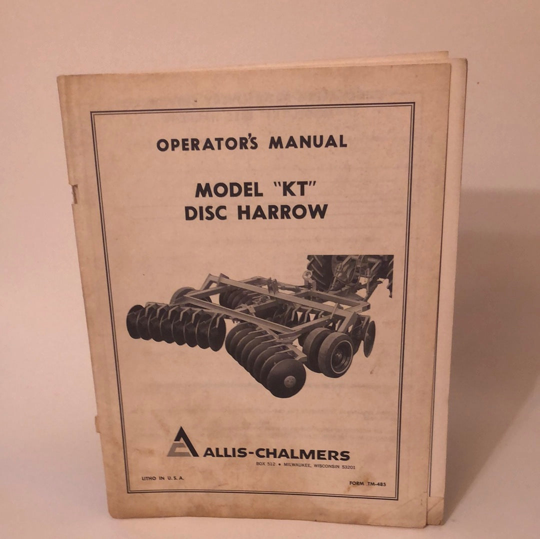 Allis-Chalmers Model KT Disc Harrow _ Operators Manual