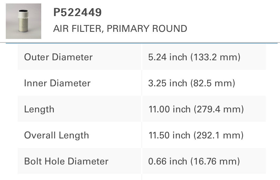 Donaldson P522449 Air Filter