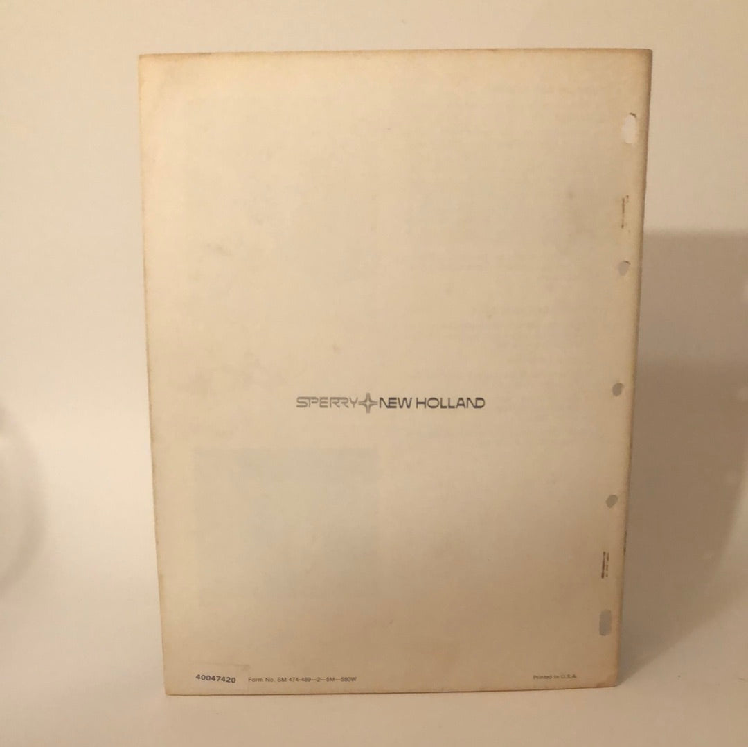 New Holland - Haybine Mower-Conditioner 474 & 489 - Service Manual