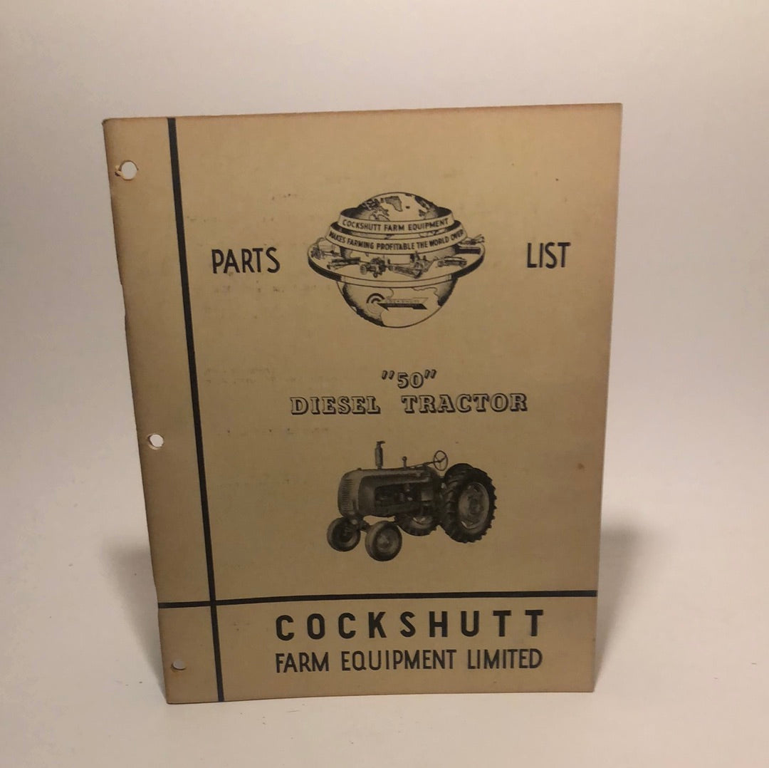 Cockshutt “50” Diesel Tractor gasoline parts list