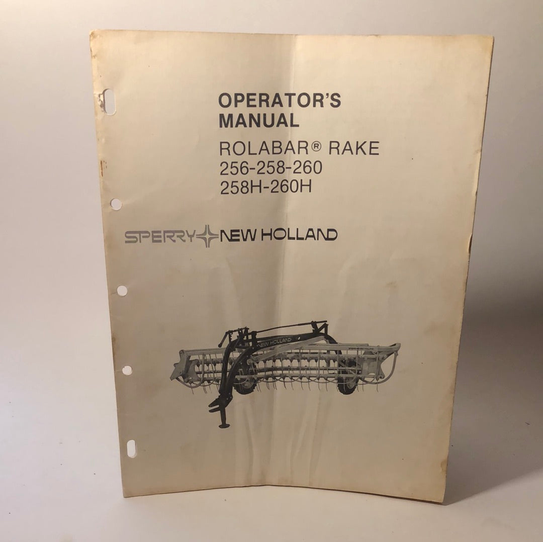 Sperry New Holland _ RolaBar Rake 256 - 258 - 260 - 258H - 260H _ Operator's Manual
