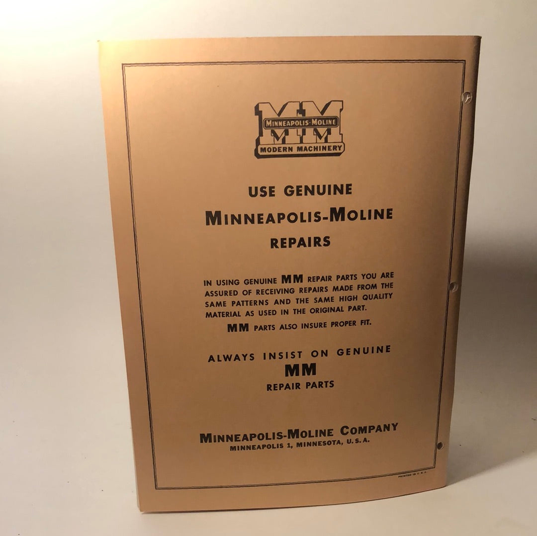 Minneapolis Moline - R Tractor - Repair Catalog