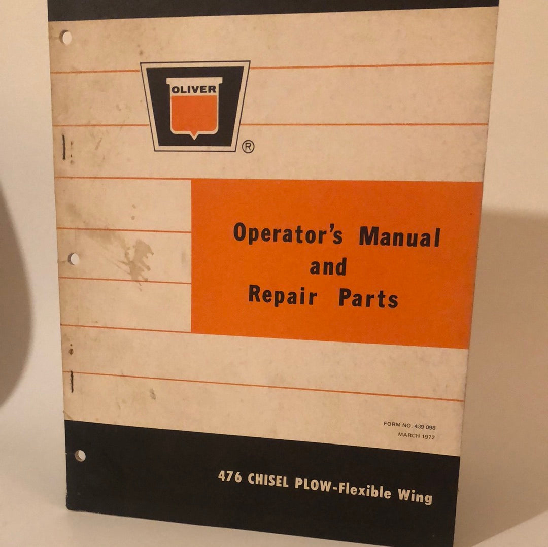 Oliver - 476 Chisel Plow Flexible Wing - Operator's Manual & Repair Parts