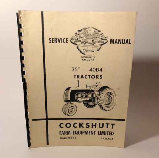 Cockshutt 35 & 40D4 Tractors service manual