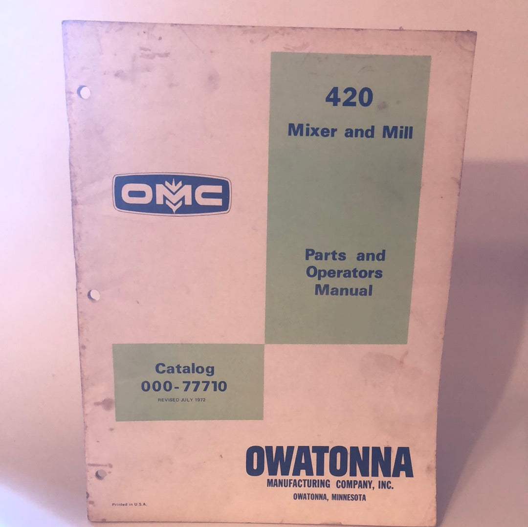 OMC - 420 Mixer & Mill - Parts & Operator's Manual
