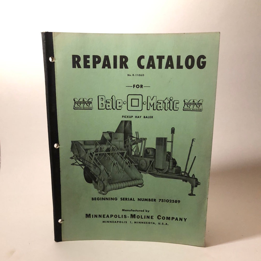 Minneapolis Moline - Bale-O-Matic pickup hay baler - Repair Catalog