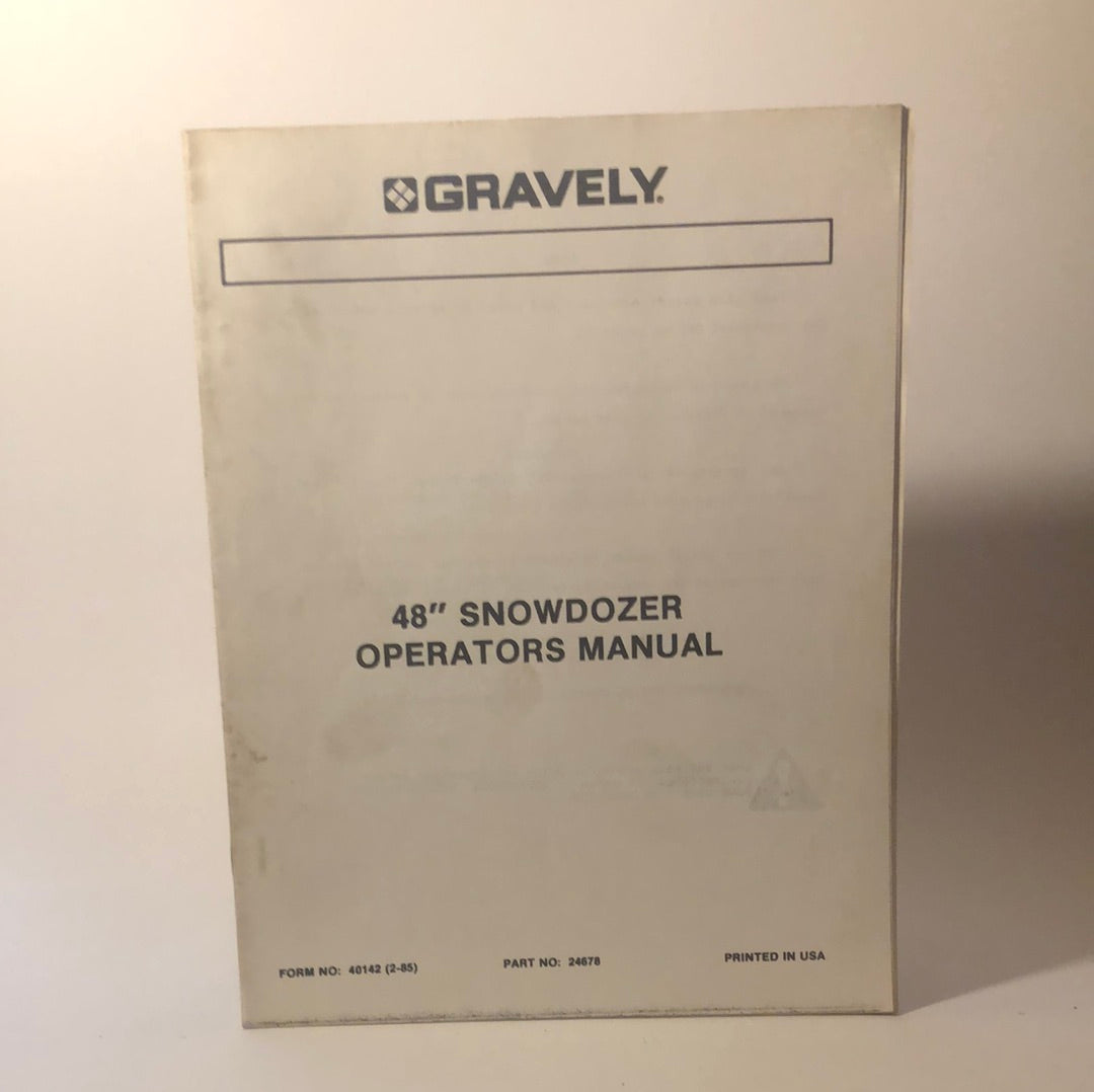 Gravely - Operator’s Manual 48” Snowblower