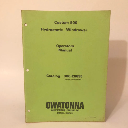 OMC Custom 900 Hydrostatic Windrower - Operator's Manual