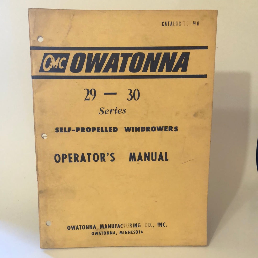 OMC 29-30 Series Self-Propelled Windrower - Operator's Manual